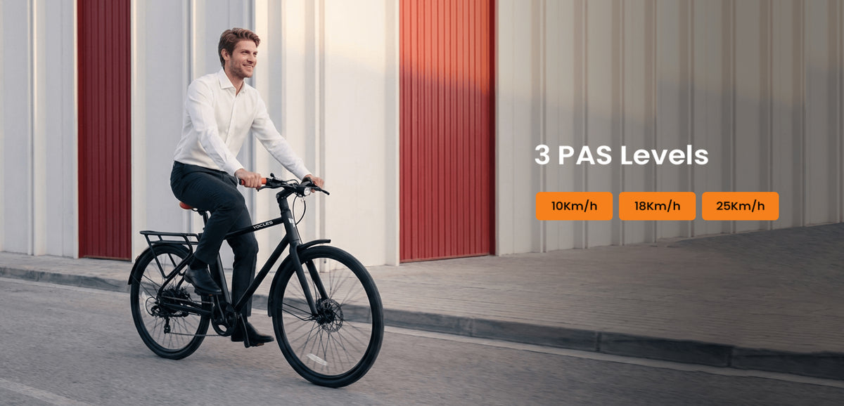 YOCLES commuter e-bike pedal assist levels