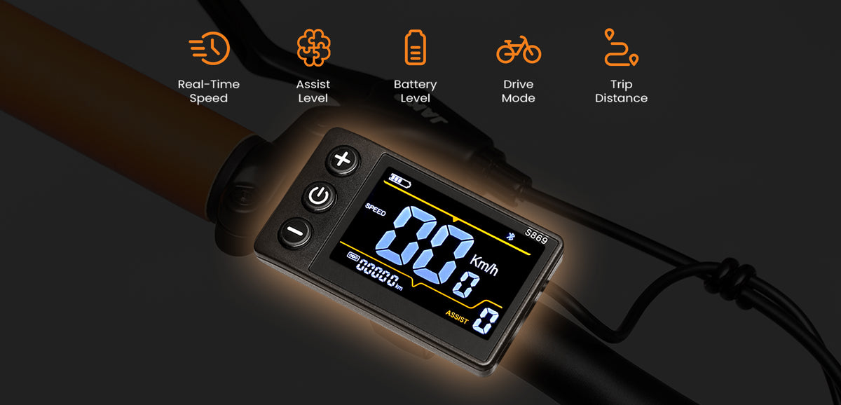 YOCLES commuter e-bike display and riding data