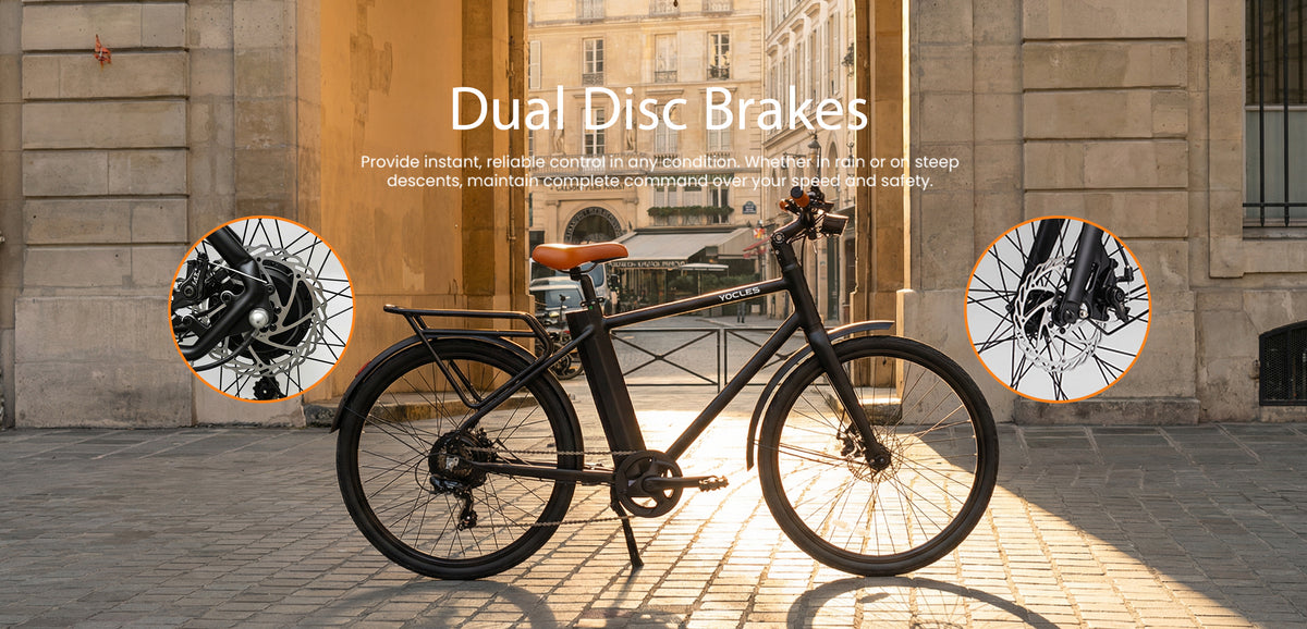 YOCLES commuter e-bike hydraulic disc brakes